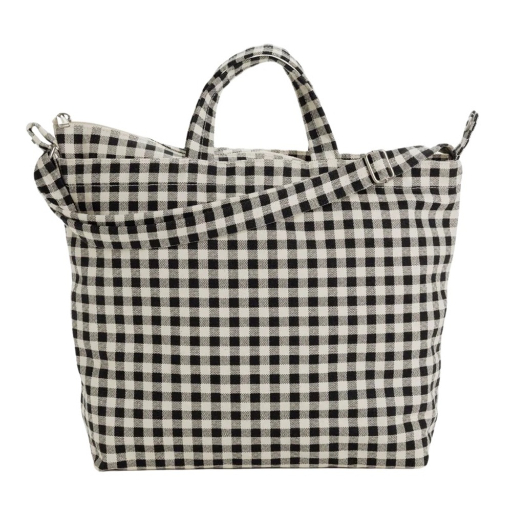 Baggu Horizontal Zip Duck Bag - Black & White Gingham
